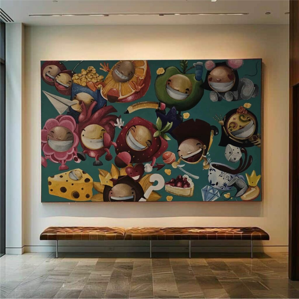 Oil painting by Miguel Aguilar, Pop Art
